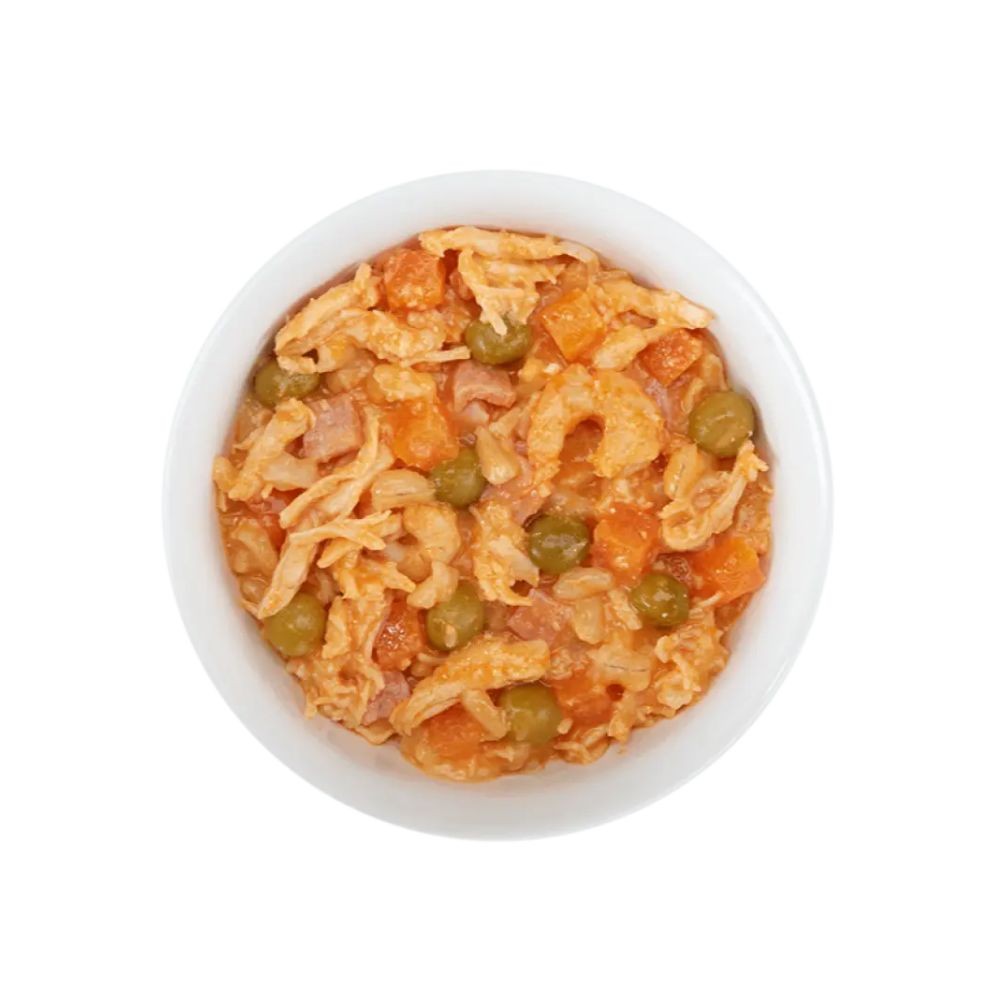 Alimento humedo para perro Tiki Dog taste of spain pollo y camaron paella 85 gr