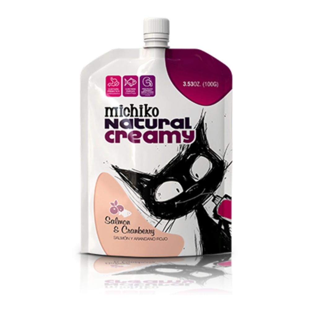 Alimento Húmedo para Gato Michiko Natural Creamy Salmon Y Arandanos rojos  100 gr