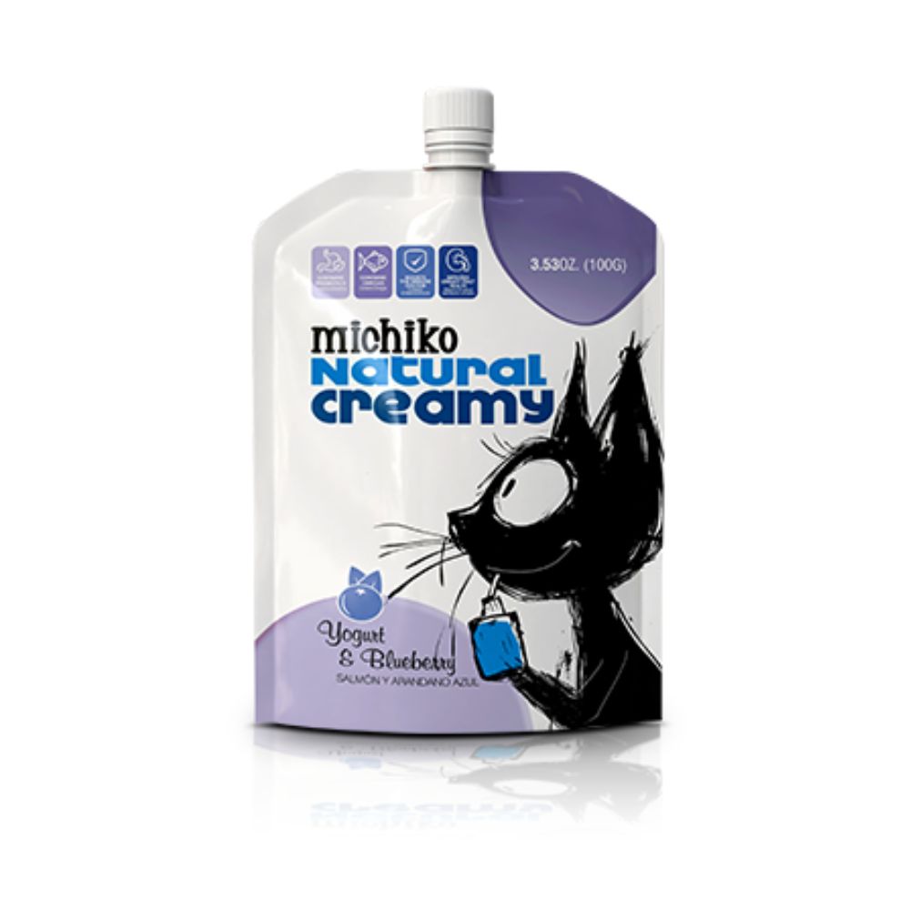 Alimento Húmedo para Gato Michiko Natural Creamy Salmon y Arándanos  100 gr
