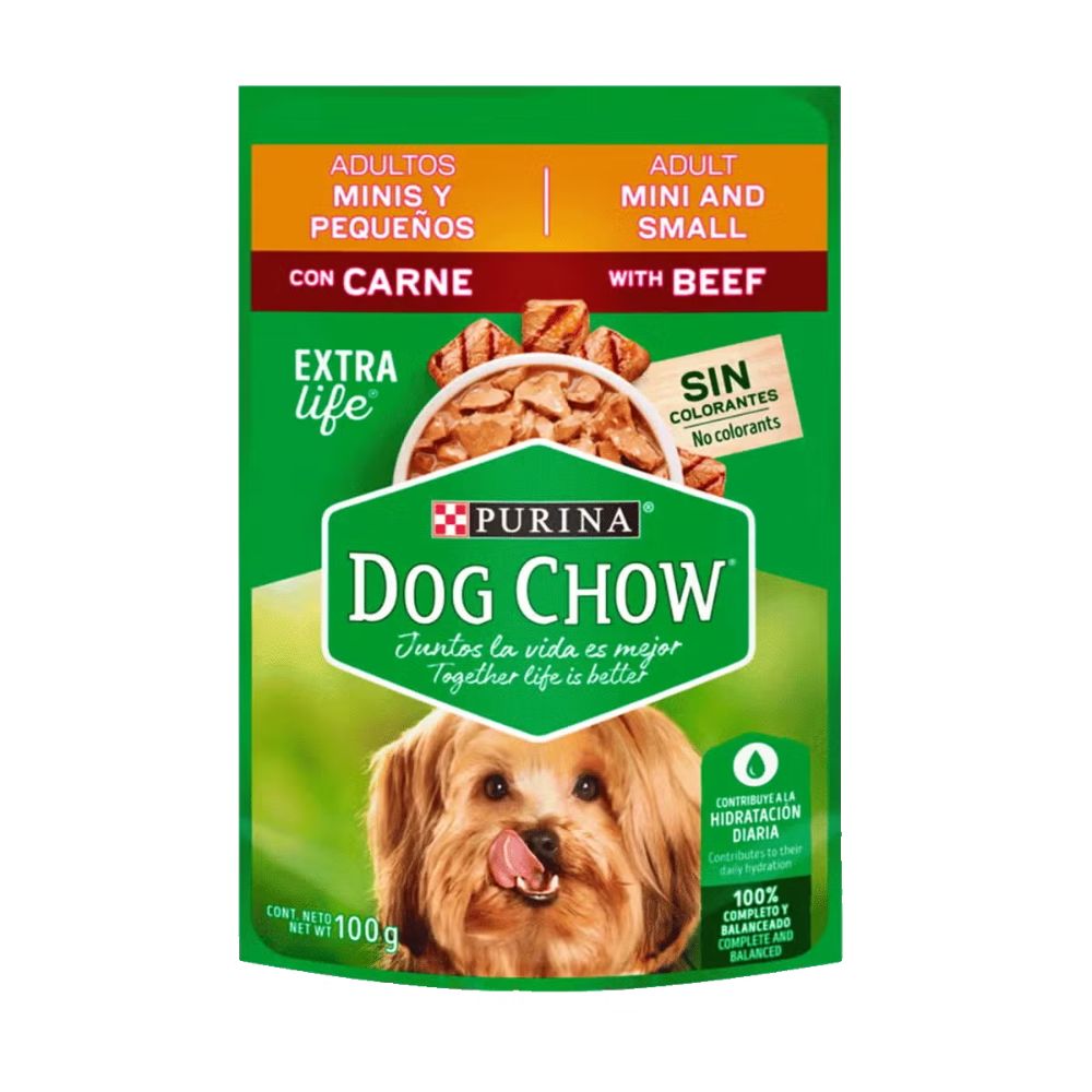 Alimento Húmedo Para Perro Dog Chow Adulto Minis y Pequeños Sabor Carne 100 gr