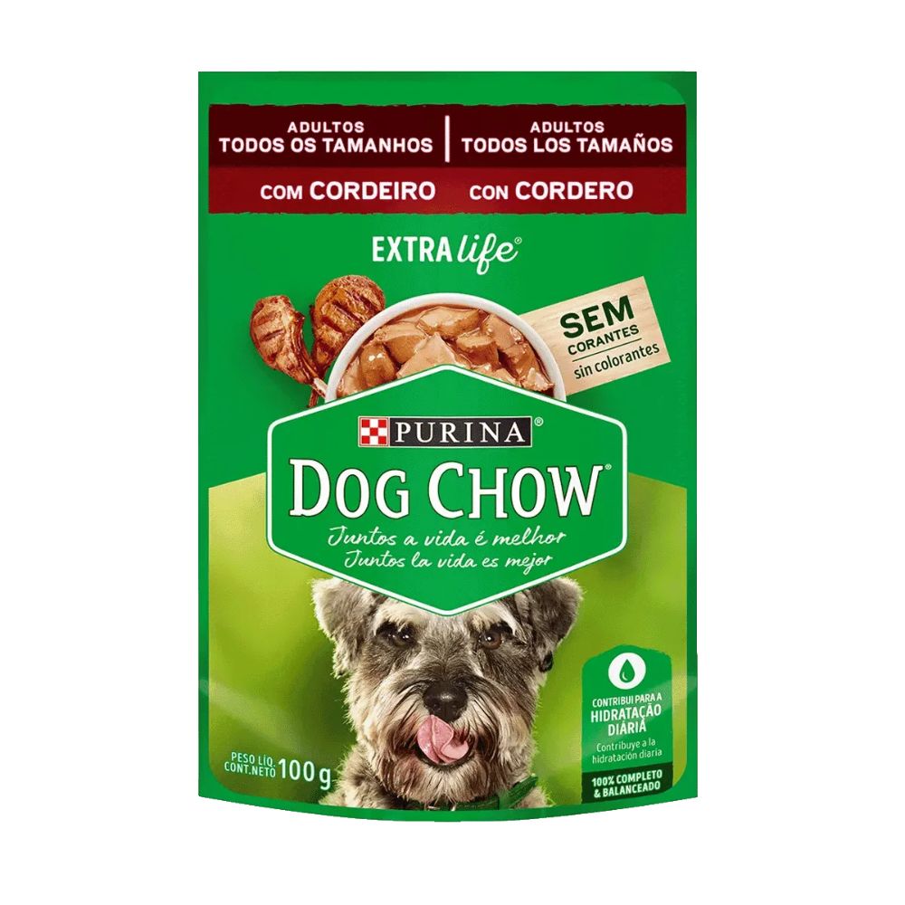 Alimento Húmedo Para Perro Dog Chow Adulto Todos Los Tamaños Sabor Cordero 100 gr