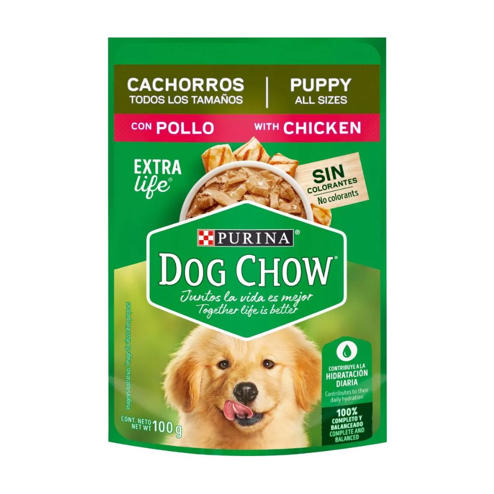 Alimento Húmedo Para Perro Dog Chow Cachorro Todos Los Tamaños Sabor Pollo 100 gr