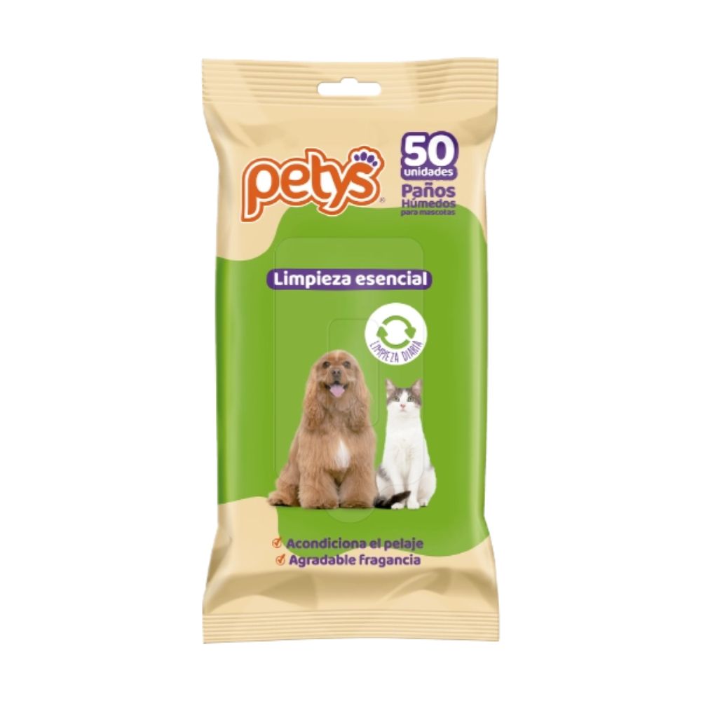 Paños húmedos Petys Limpieza Esencial 50 Unidades