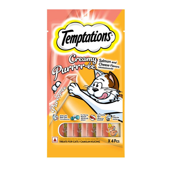 Snack Para Gatos Temptations Creamy Salmon Y Queso 48gr