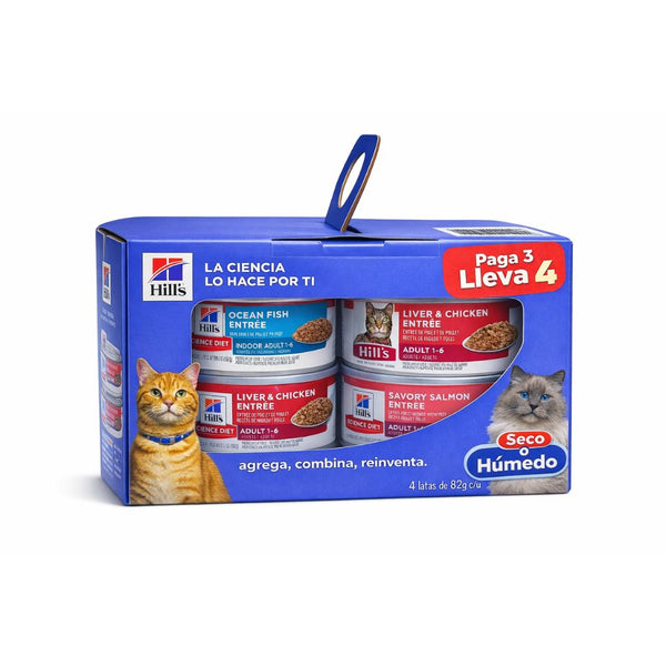 Alimento Húmedo para Gato Adulto Hills pack pague 3 lleve 4