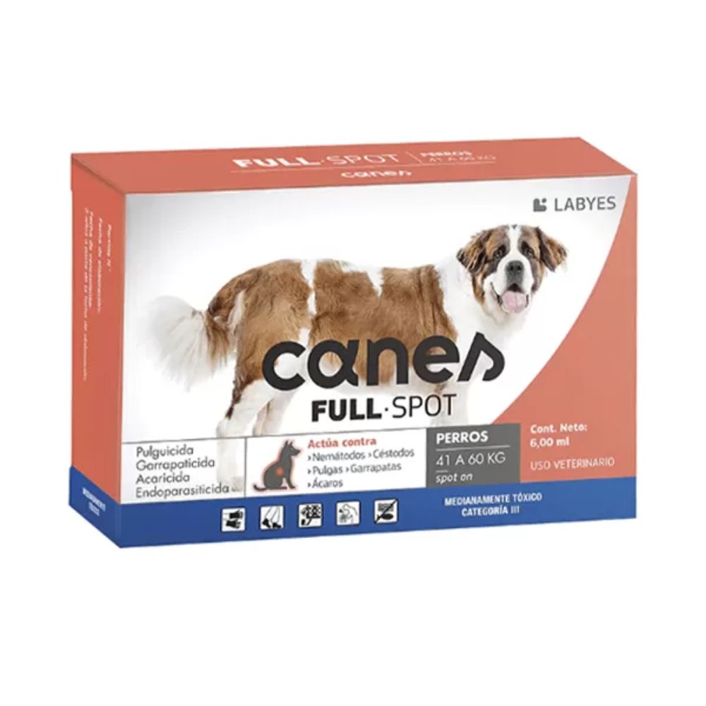 Antiparasitario Para Perro Canes Full Spot 41 A 60kg