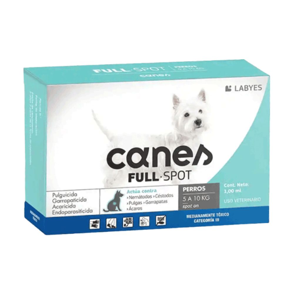 Antiparasitario Para Perro Canes Full Spot 5 A 10kg