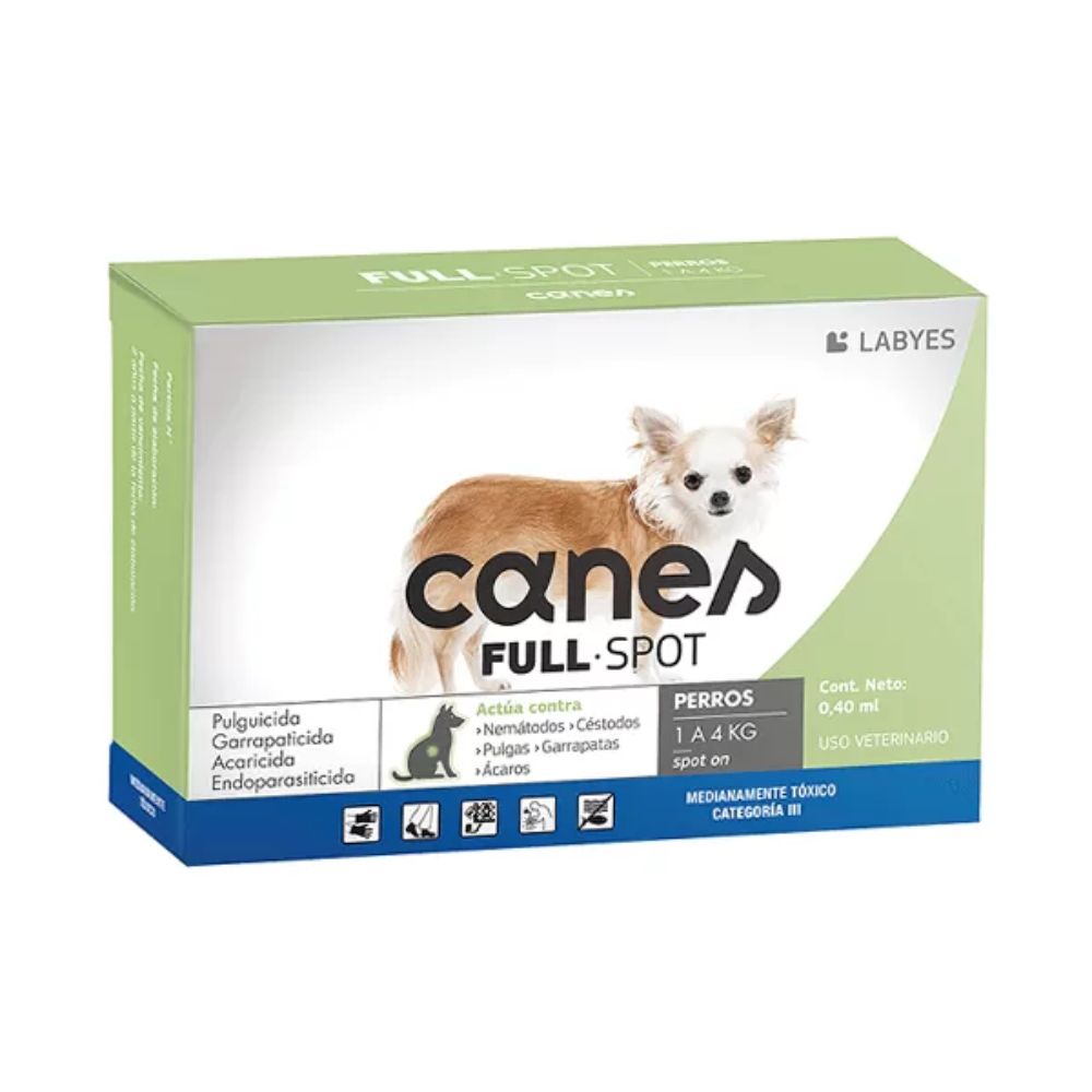 Antiparasitario Para Perro Canes Full Spot 1 A 4kg