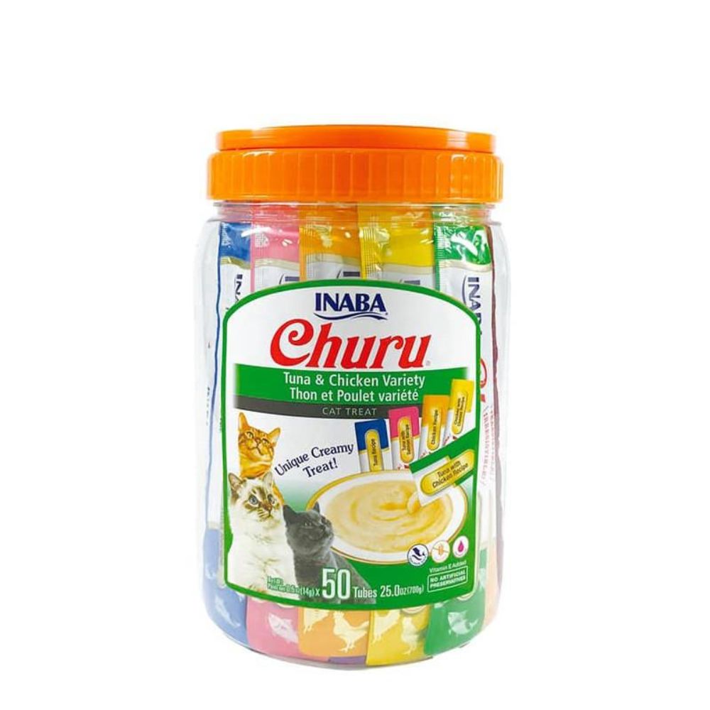 Churu Snack Para Gato Bombonera x 50 Unidades Variedad de Pollo y Atun