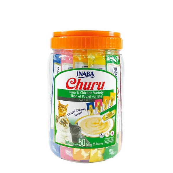 Churu Snack Para Gato Bombonera x 50 Unidades Variedad de Pollo y Atun