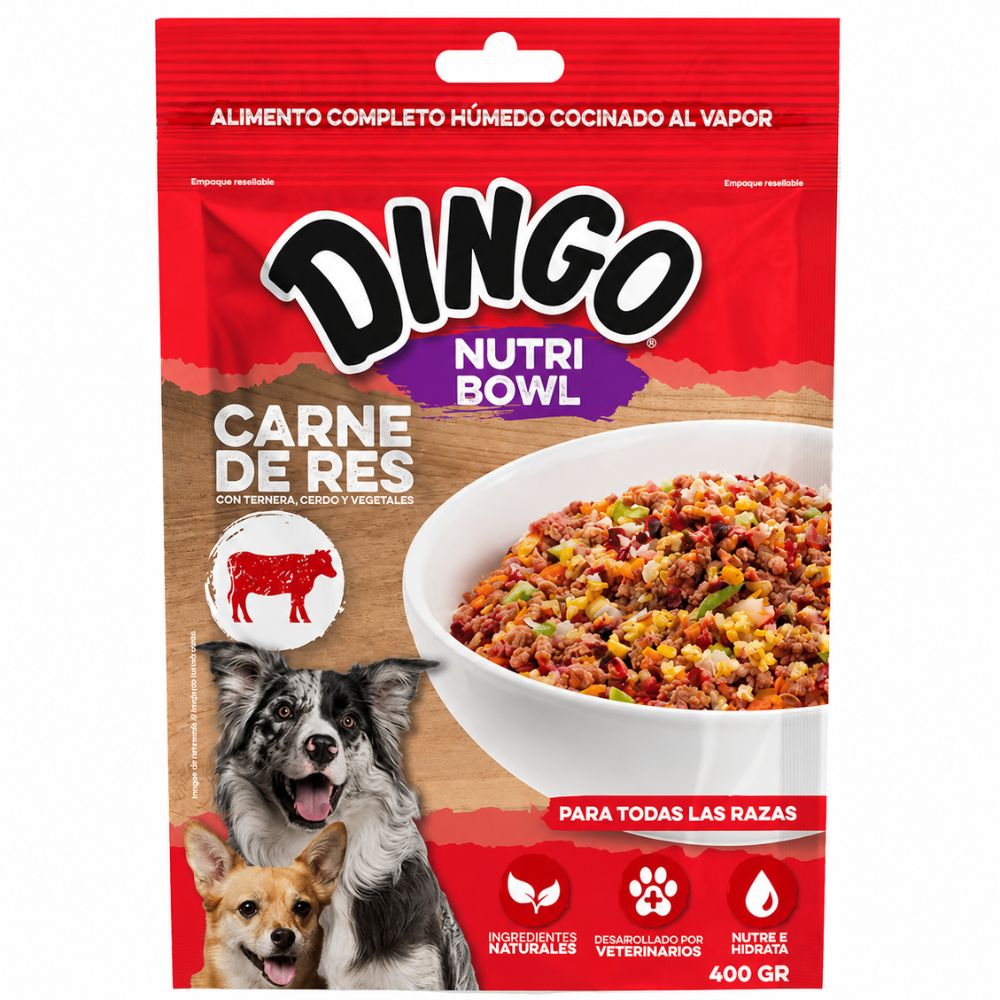 Alimento Humedo Para Perros Dingo Nutri Bowl 400gr Carne