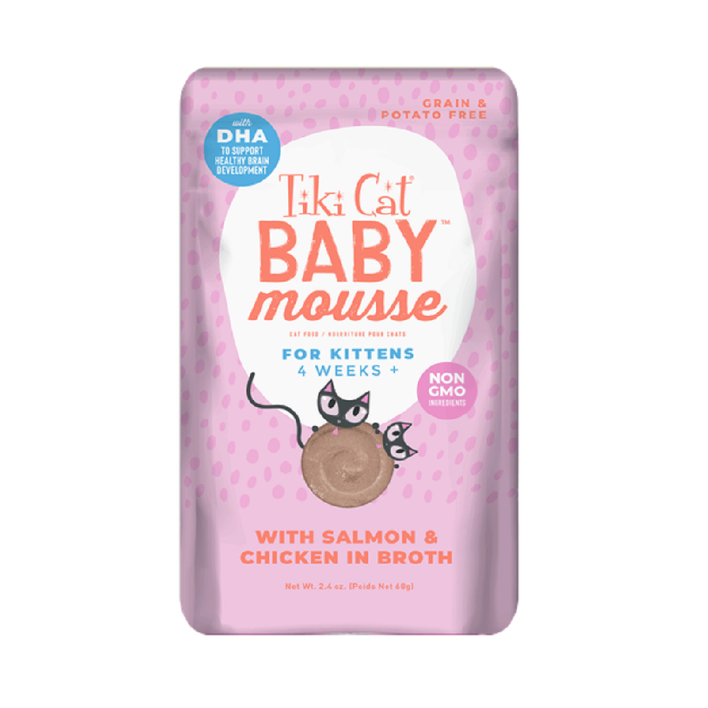 Pouch Tiki Cat Baby Mouse f Kitten Salmon 80 Gramos