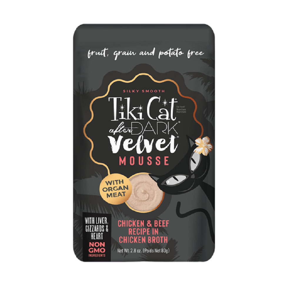 Pouch Tiki Cat After Dark Velvet Mousse Mouse F Pollo Y Carne  de Pollo 80 Gramos