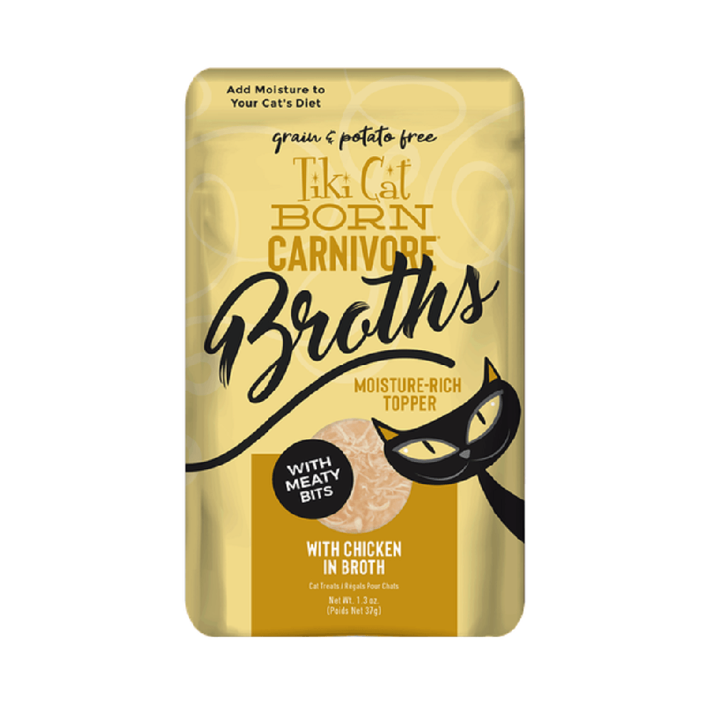 Pouch Tiki Cat Broth F Pollo en Caldo 80 Gramos