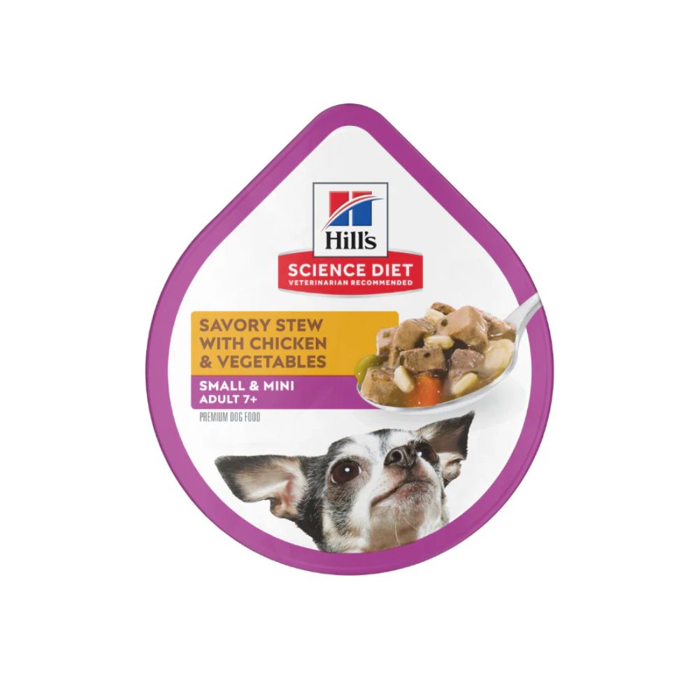 Comida húmeda hills bandeja para perro senior small paws sabor Pollo 99 gr