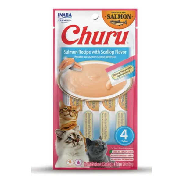 Churu Snack Gatos Salmon y Scallop 56gr