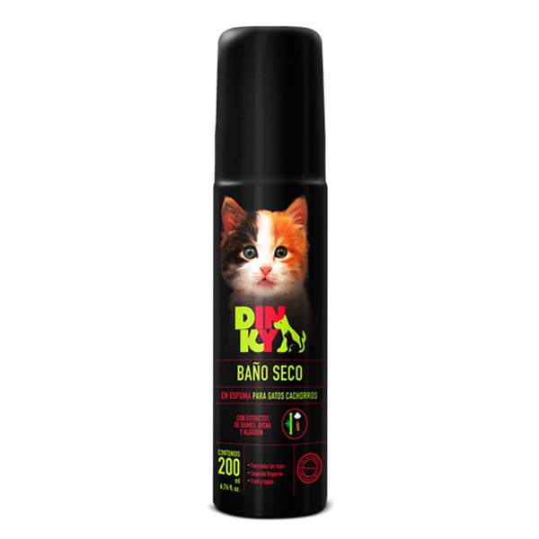 Dinky Baño Seco de Espuma para Gatos Cachorro 200 ml