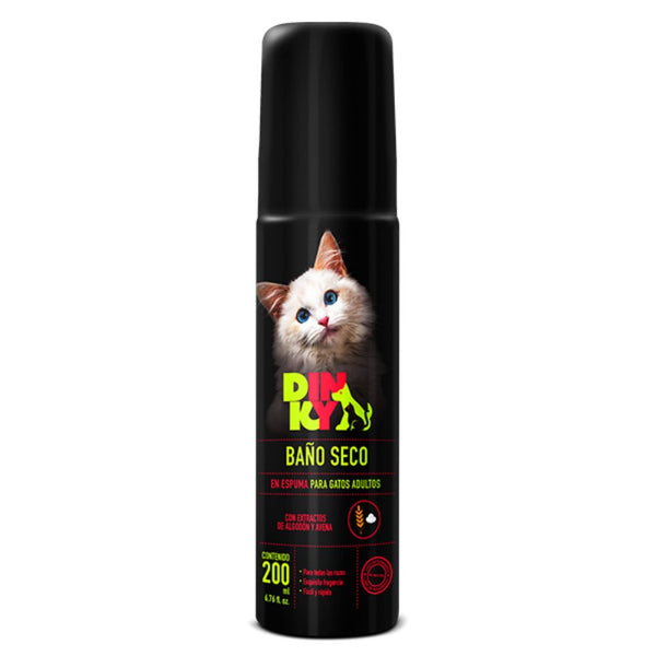 Dinky Baño Seco de Espuma para Gatos Cachorro 200 ml