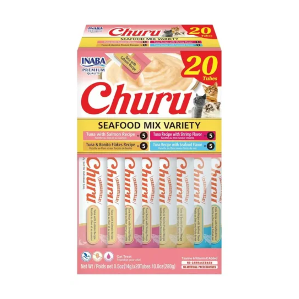 Churu Snack para Gatos Atún y Mariscos Caja 20 Unidades por 280 g