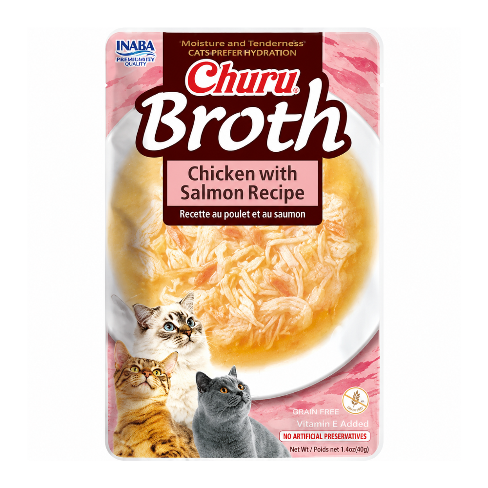 Churu Snack Broth Gato Pollo y Salmon 40 Gramos