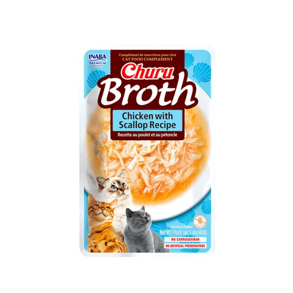 Churu Snack Broth Gato Pollo y Scallop 40 Gramos