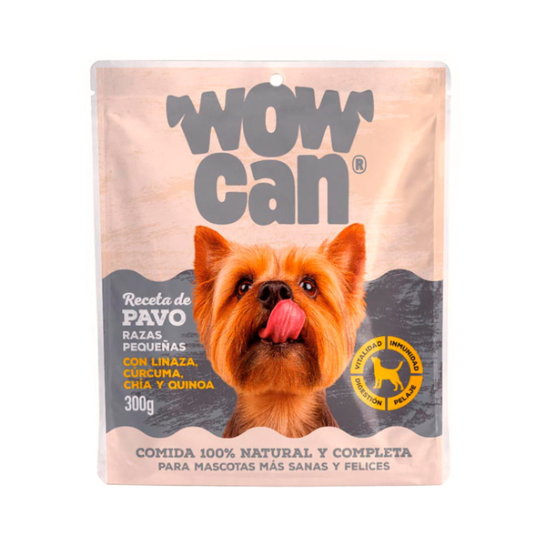 Alimento húmedo para perros Razas Pequeñas Wow Can Pavo 300 Gr