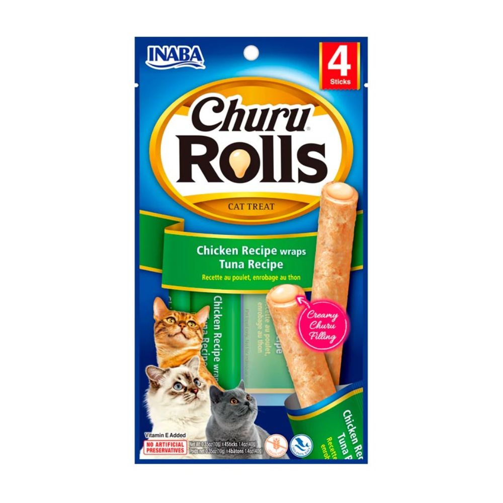 Churú Snack Rolls Gatos Pollo con Atún 40 Gr