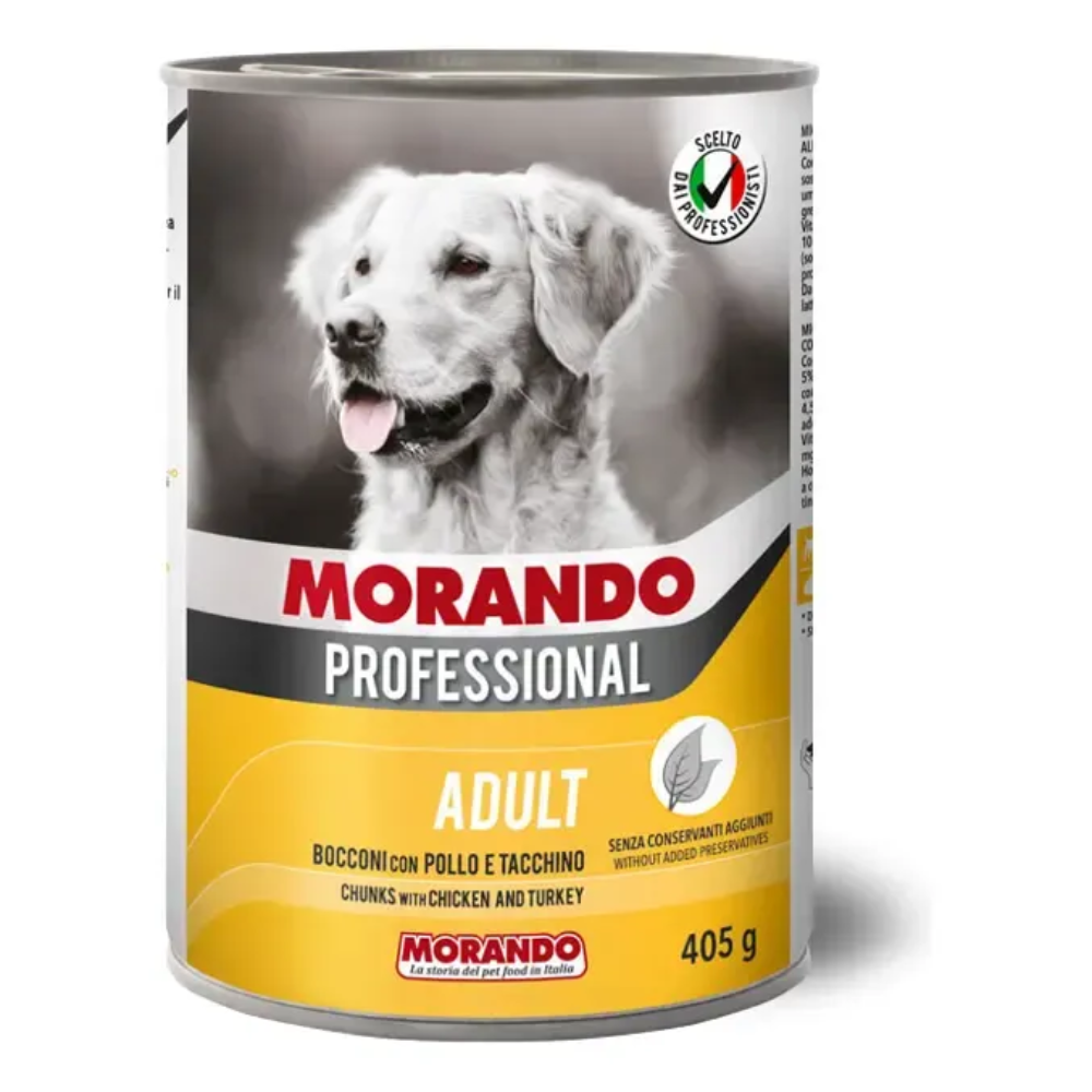 Alimento Humedo para Perro Morando Trozos de Pollo y Pavo 405 Gr