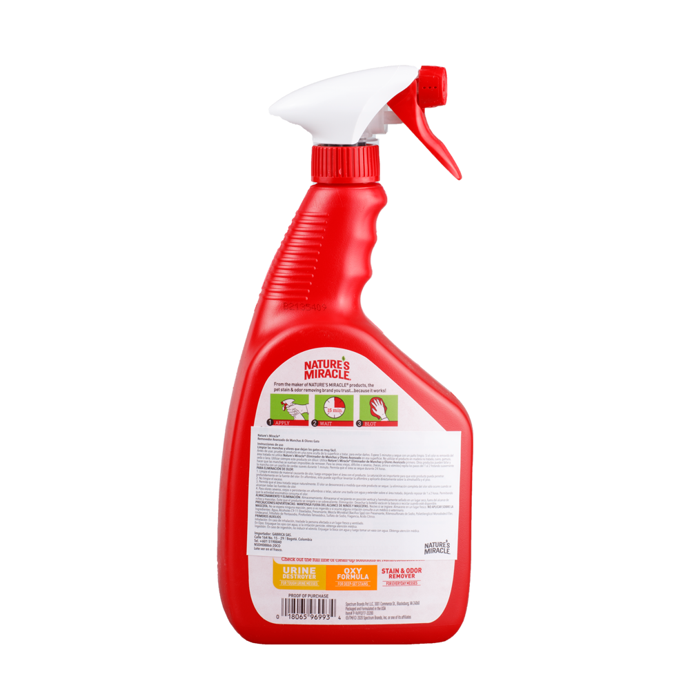 Eliminador De Manchas Y Olores Avanzado Gato Nature Miracle 32 Onz