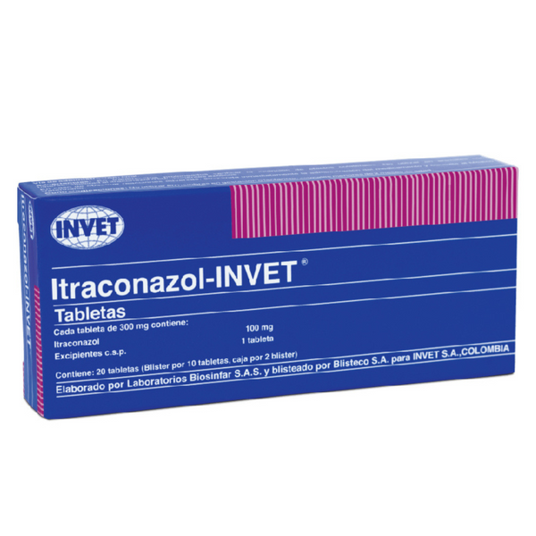 Itraconazol INVET 100 Mg Caja x 20 Tabletas