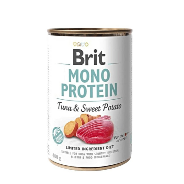 Alimento húmedo para perros BRIT Mono Protein Atún & Batata dulce 400gr
