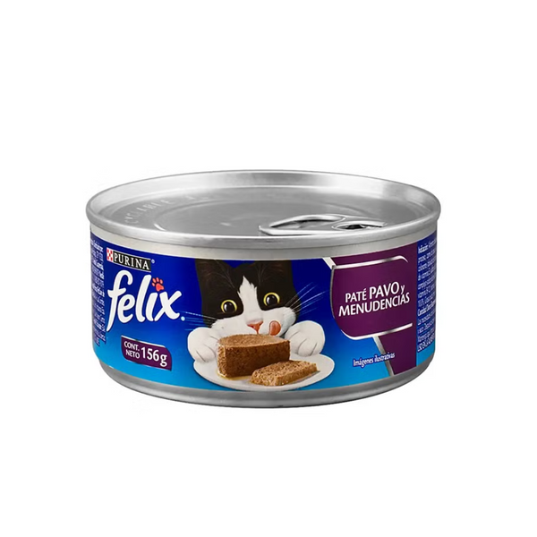 Alimento húmedo para gatos Felix Pate Pavo y Menudencias 156gr