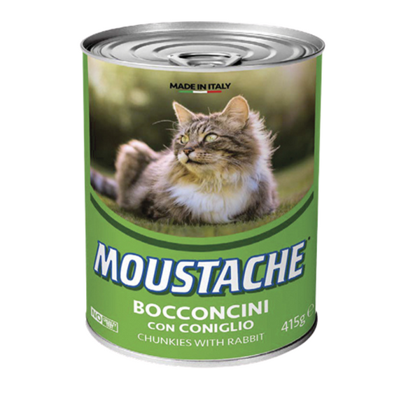 Alimento húmedo para gatos Moustache Lata Conejo 415gr