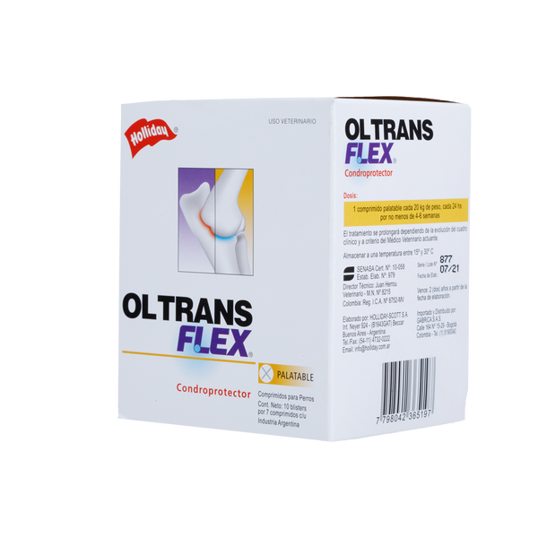 Suplemento Ol Trans Flex para Perros Blister 7 a 70 Comprimidos