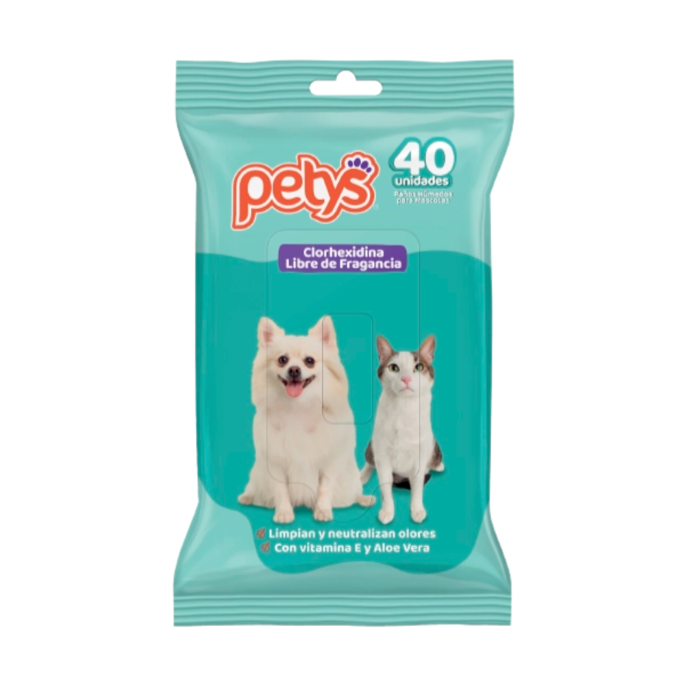 Paños húmedos Petys Clorhexidina 40toallas