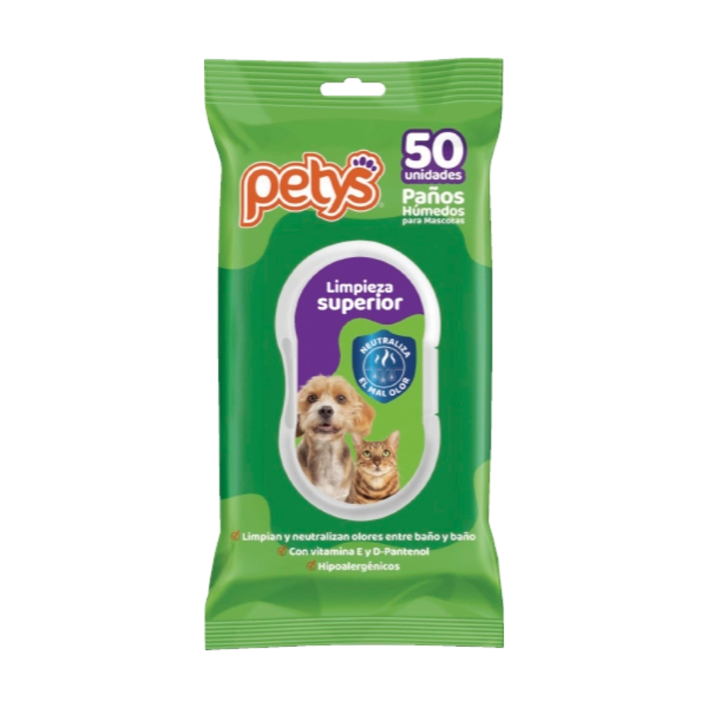 Paños húmedos Petys 50 UND