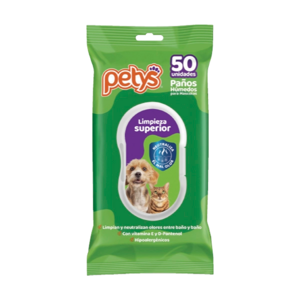 Paños húmedos Petys 50 UND