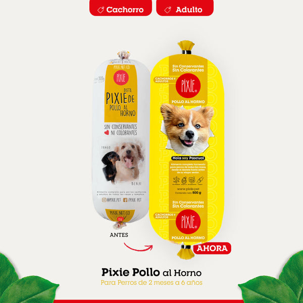 Alimento Húmedo para Perro Pixie Adulto y Cachorro Dieta Horneada Pollo Bolsa por 6 Unidades (Solo Bogotá)