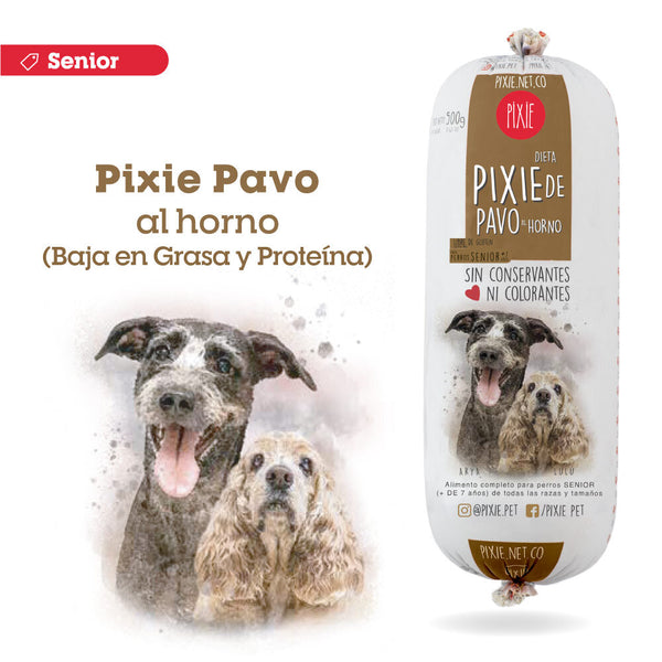 Alimento Húmedo para Perro Pixie Senior Dieta Horneada Pavo Bajo en Grasa Bolsa por 6 Unidades (Solo Bogotá)