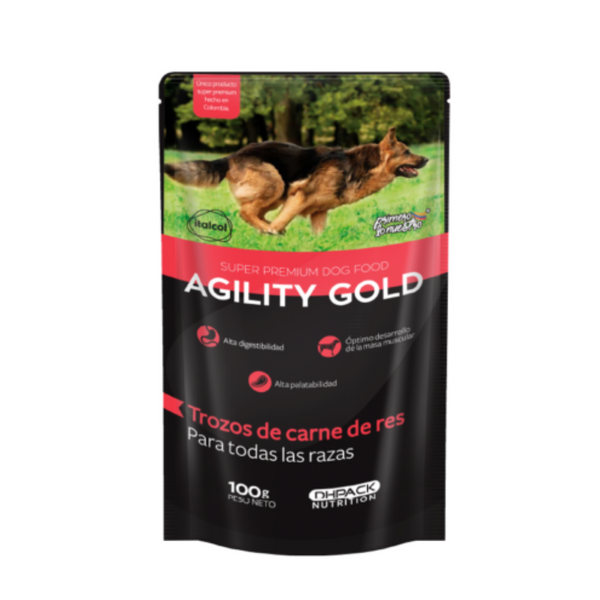 Alimento húmedo para perros Agility Gold Carne Res 100gr