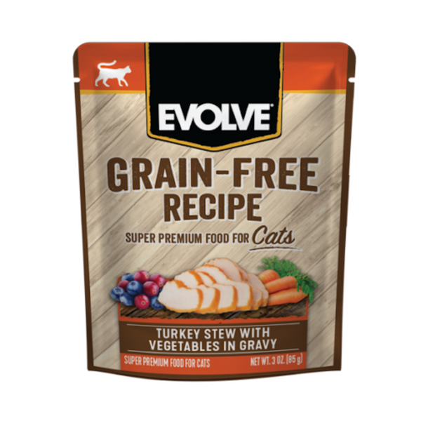 Alimento húmedo para gatos Evolve Grain Free Pavo 85gr