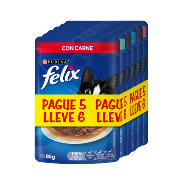 Alimento húmedo Felix gatos Pague 5 Lleve 6