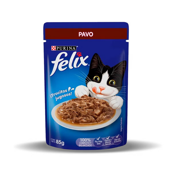Alimento húmedo para gatos Felix Classic Pavo 85gr