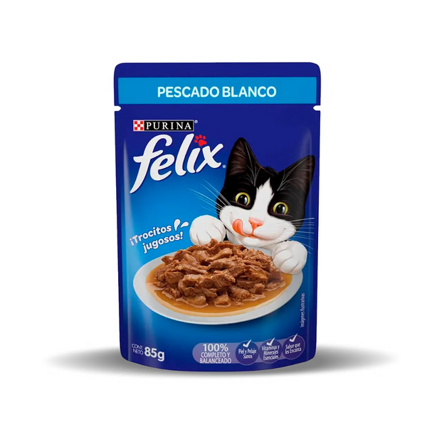 Alimento húmedo para gatos Felix Classic Pescado Blanco 85gr
