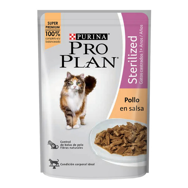Alimento húmedo para gatos Pro Plan Esterilizados pollo 85gr