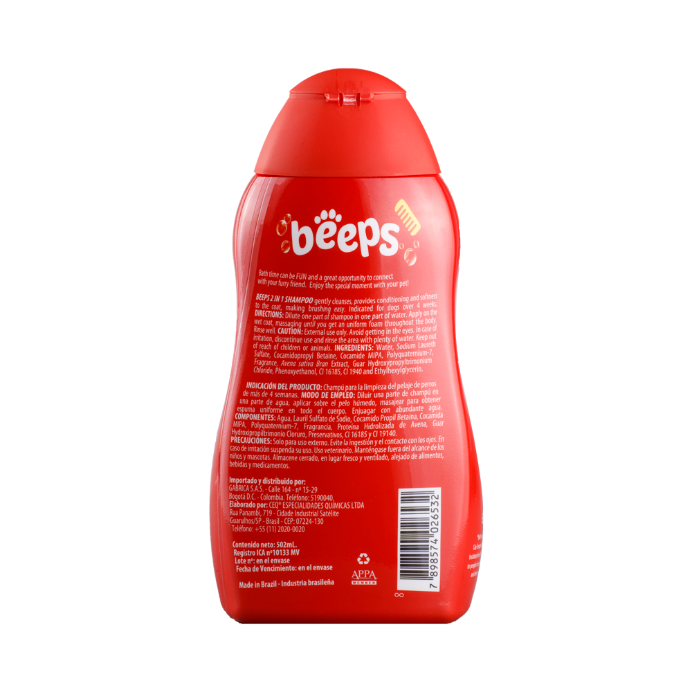 Shampoo Para Mascotas Beeps 2 En 1