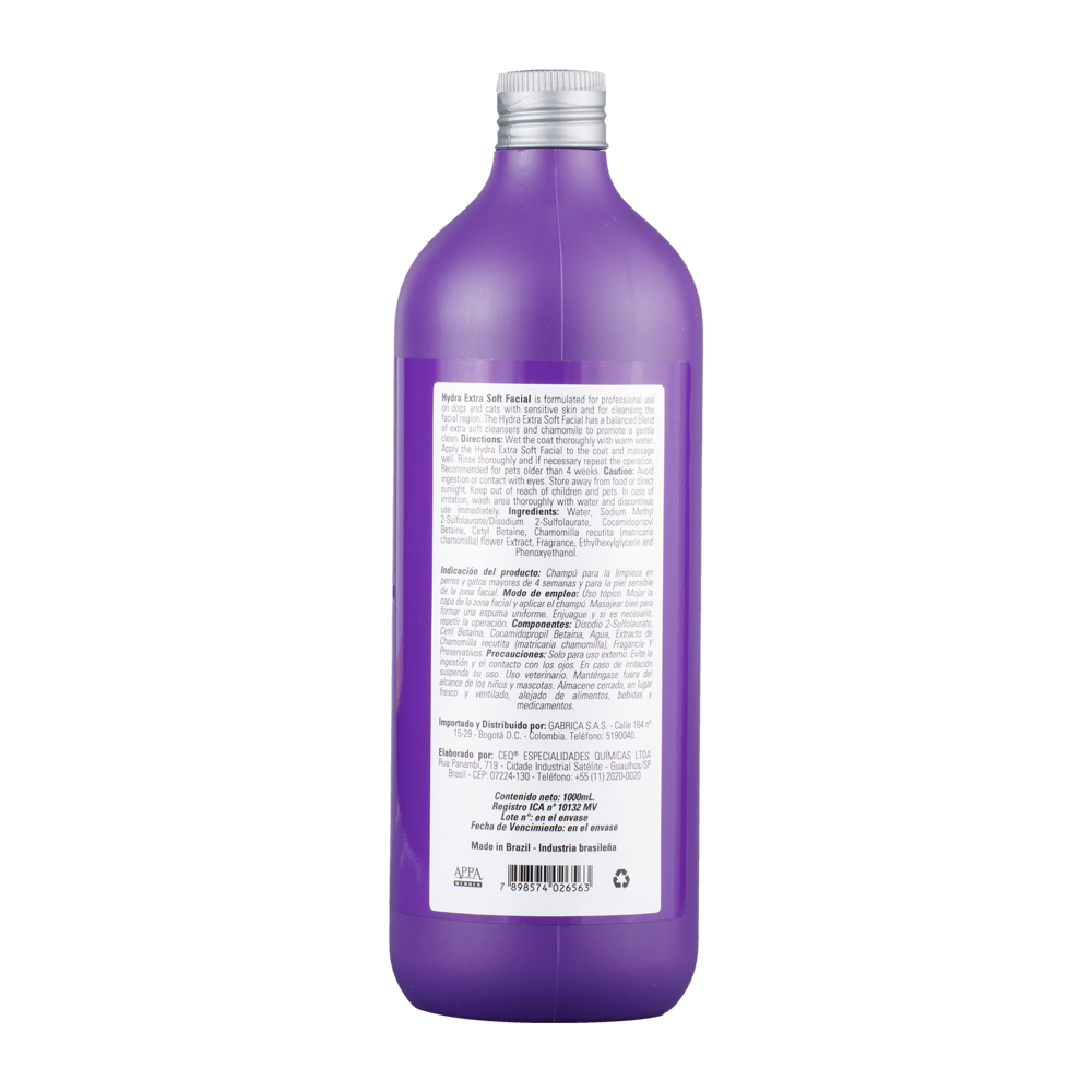 Shampoo Para Mascotas Hydra Extra Soft Facial