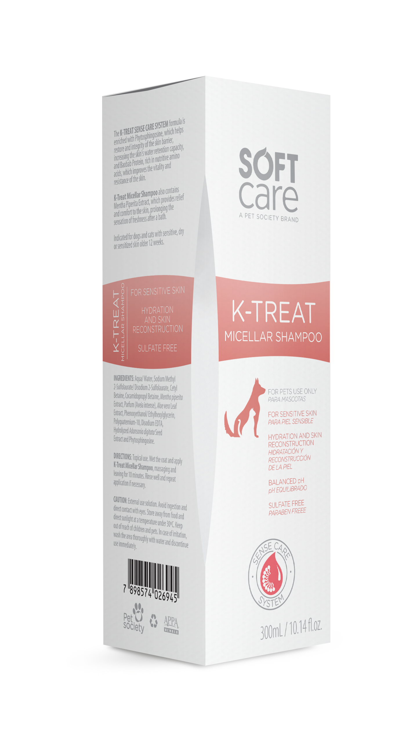 Shampoo para Perros y Gatos Soft Care K-Treat Micelar