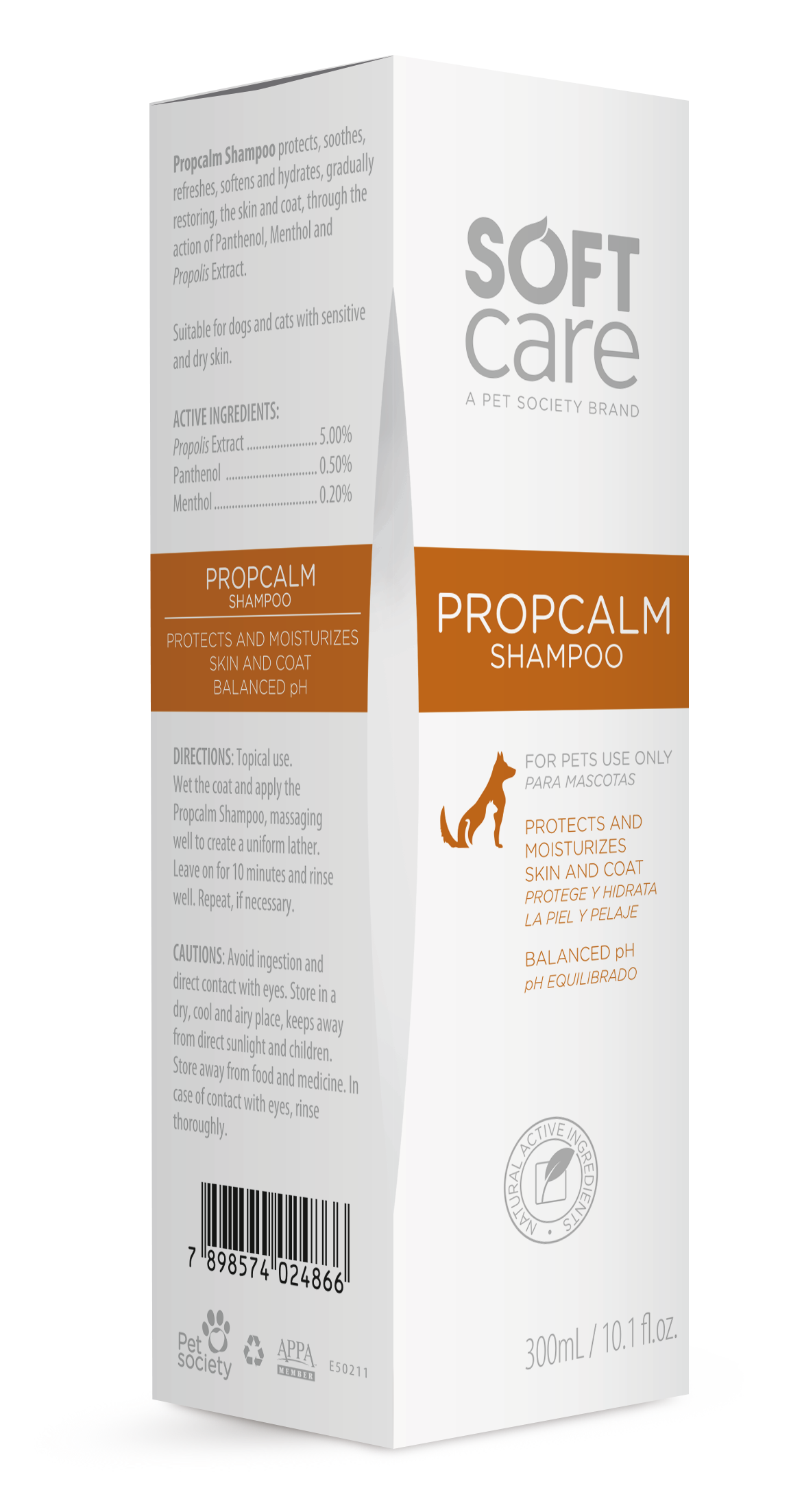 Shampoo para Perros y Gatos Soft Care Propcalm