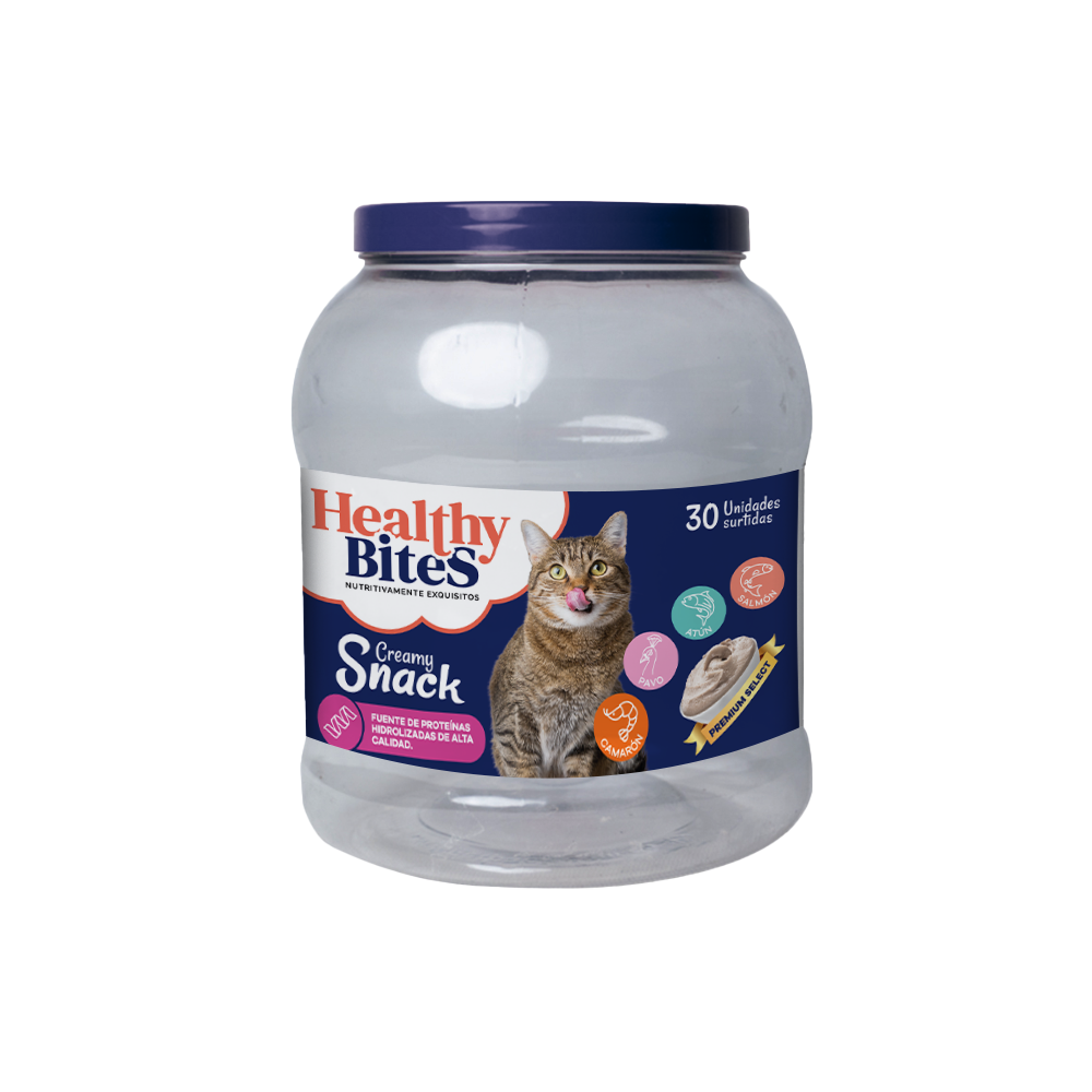Snack Cremoso para Gato Healthy Bites surtido por 30 unidades